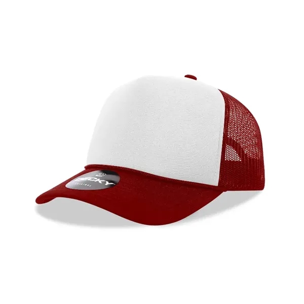 5-panel foam trucker hat with mesh back, curved visor, and snapback... from ASI 72657 Active Life Promo