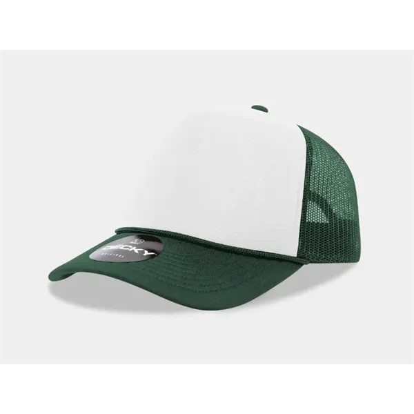 5-panel foam trucker hat with mesh back, curved visor, and snapback... from ASI 72657 Active Life Promo
