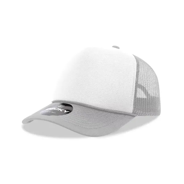5-panel foam trucker hat with mesh back, curved visor, and snapback... from ASI 72657 Active Life Promo