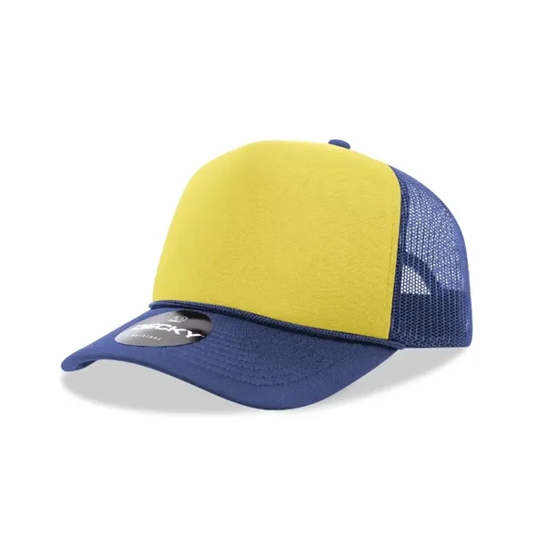 5-panel foam trucker hat with mesh back, curved visor, and snapback... from ASI 72657 Active Life Promo