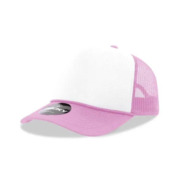 5-panel foam trucker hat with mesh back, curved visor, and snapback... from ASI 72657 Active Life Promo