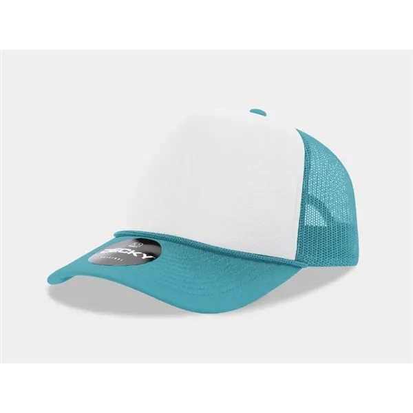 5-panel foam trucker hat with mesh back, curved visor, and snapback... from ASI 72657 Active Life Promo