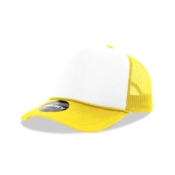 5-panel foam trucker hat with mesh back, curved visor, and snapback... from ASI 72657 Active Life Promo
