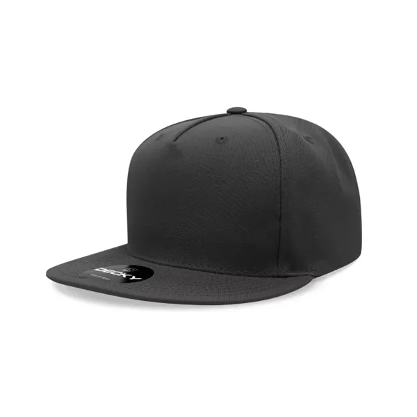 5-panel polyester snapback with a flat bill, stitched eyelets, and cotton... from ASI 72657 Active Life Promo