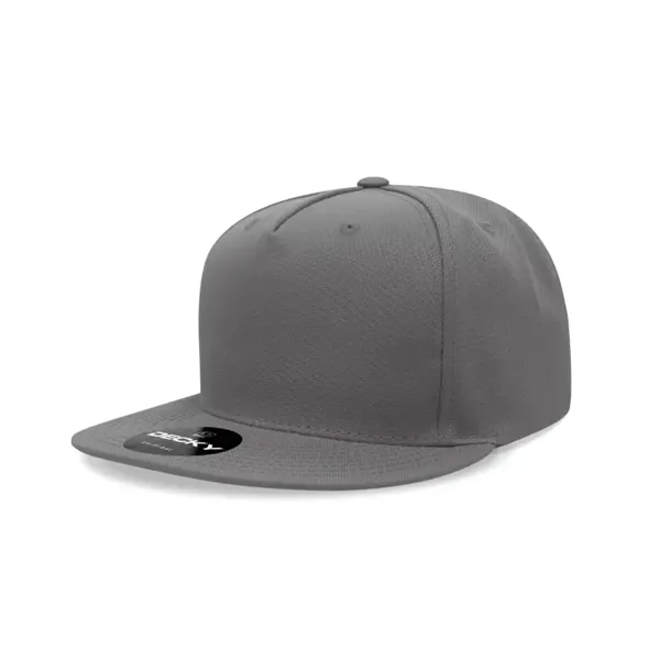 5-panel polyester snapback with a flat bill, stitched eyelets, and cotton... from ASI 72657 Active Life Promo