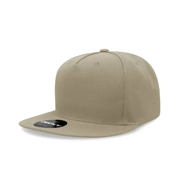 5-panel polyester snapback with a flat bill, stitched eyelets, and cotton... from ASI 72657 Active Life Promo