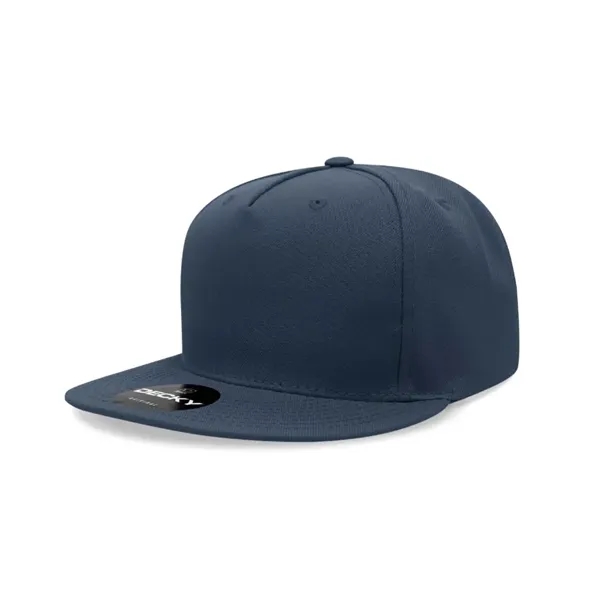 5-panel polyester snapback with a flat bill, stitched eyelets, and cotton... from ASI 72657 Active Life Promo