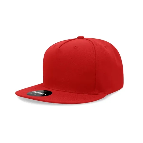 5-panel polyester snapback with a flat bill, stitched eyelets, and cotton... from ASI 72657 Active Life Promo