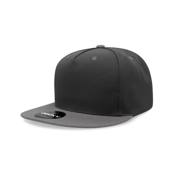 5-panel polyester snapback with a flat bill, stitched eyelets, and cotton... from ASI 72657 Active Life Promo