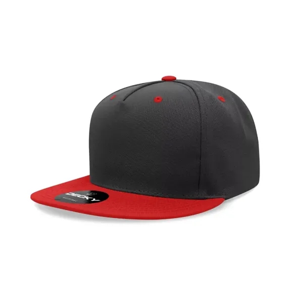5-panel polyester snapback with a flat bill, stitched eyelets, and cotton... from ASI 72657 Active Life Promo