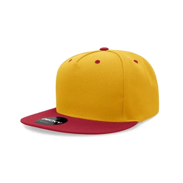 5-panel polyester snapback with a flat bill, stitched eyelets, and cotton... from ASI 72657 Active Life Promo