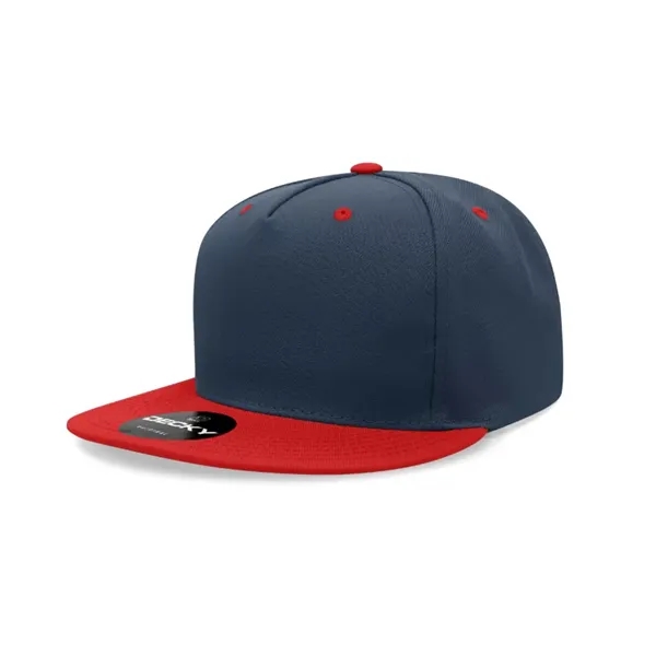 5-panel polyester snapback with a flat bill, stitched eyelets, and cotton... from ASI 72657 Active Life Promo