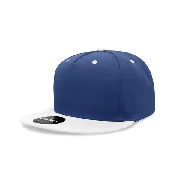 5-panel polyester snapback with a flat bill, stitched eyelets, and cotton... from ASI 72657 Active Life Promo
