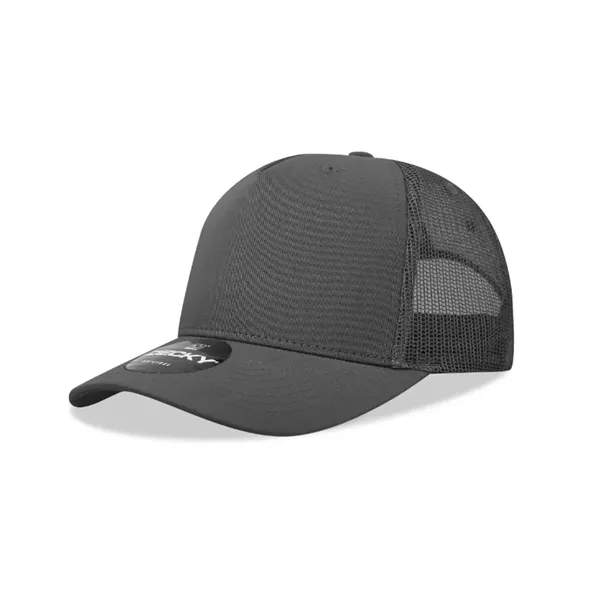 5-panel retro trucker hat with mesh back, pre-curved bill, and snapback... from ASI 72657 Active Life Promo