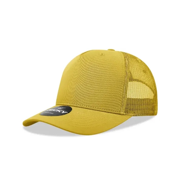 5-panel retro trucker hat with mesh back, pre-curved bill, and snapback... from ASI 72657 Active Life Promo