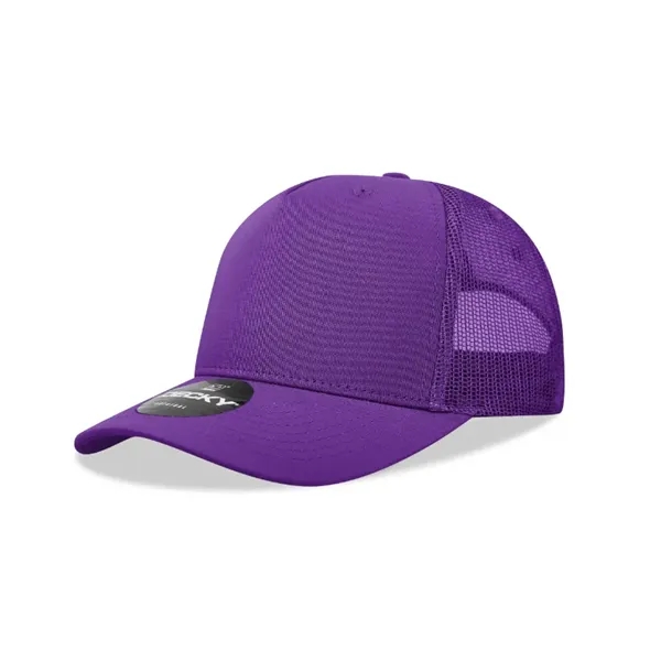 5-panel retro trucker hat with mesh back, pre-curved bill, and snapback... from ASI 72657 Active Life Promo