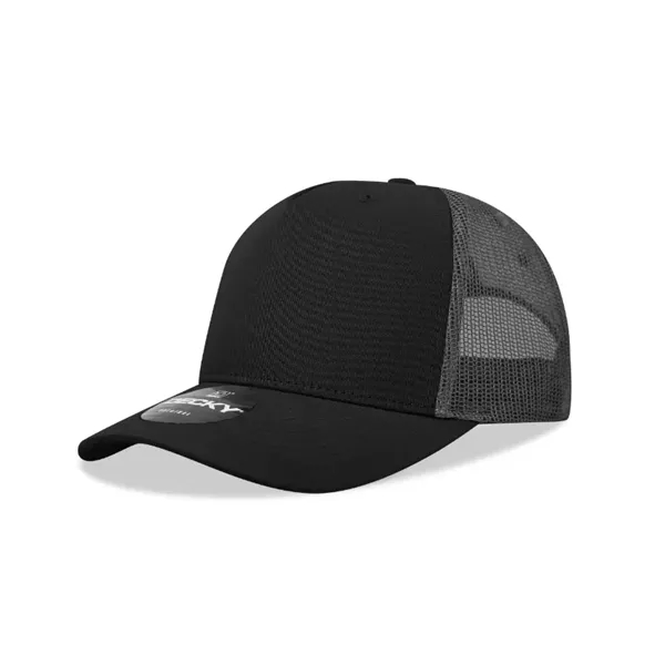5-panel retro trucker hat with mesh back, pre-curved bill, and snapback... from ASI 72657 Active Life Promo