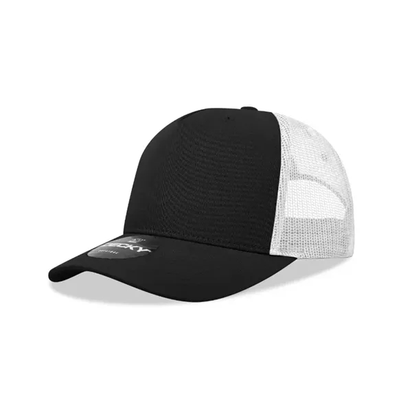 5-panel retro trucker hat with mesh back, pre-curved bill, and snapback... from ASI 72657 Active Life Promo