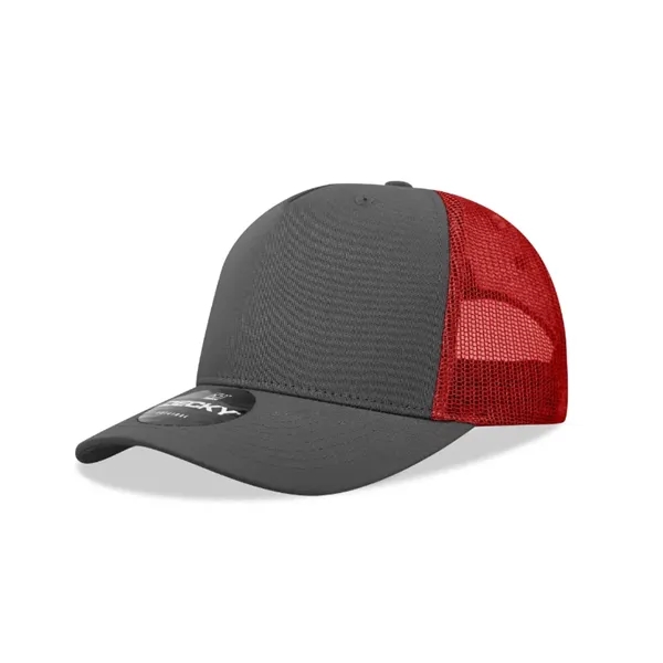5-panel retro trucker hat with mesh back, pre-curved bill, and snapback... from ASI 72657 Active Life Promo