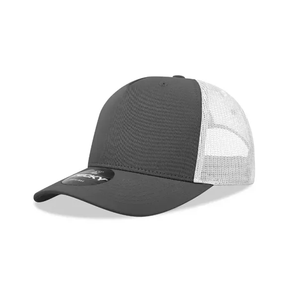 5-panel retro trucker hat with mesh back, pre-curved bill, and snapback... from ASI 72657 Active Life Promo