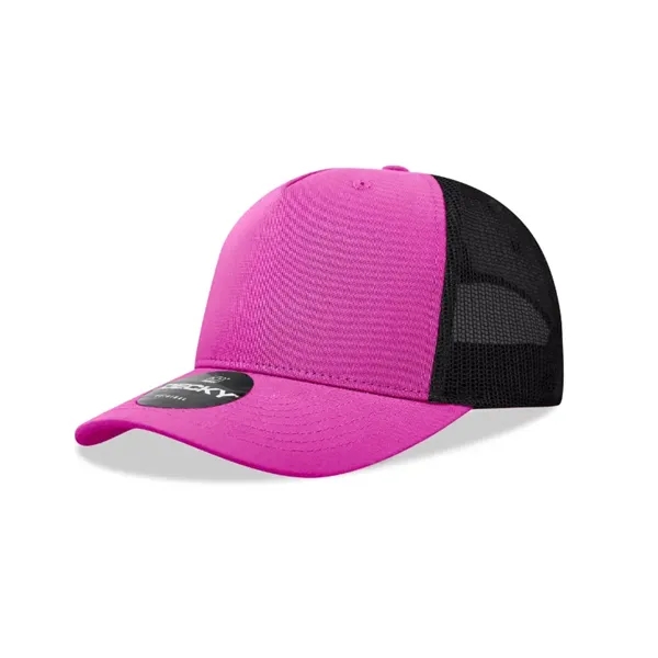 5-panel retro trucker hat with mesh back, pre-curved bill, and snapback... from ASI 72657 Active Life Promo