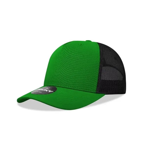 5-panel retro trucker hat with mesh back, pre-curved bill, and snapback... from ASI 72657 Active Life Promo
