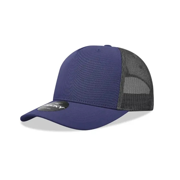 5-panel retro trucker hat with mesh back, pre-curved bill, and snapback... from ASI 72657 Active Life Promo