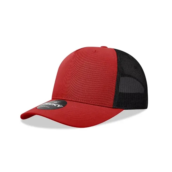 5-panel retro trucker hat with mesh back, pre-curved bill, and snapback... from ASI 72657 Active Life Promo