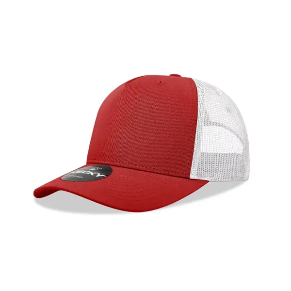 5-panel retro trucker hat with mesh back, pre-curved bill, and snapback... from ASI 72657 Active Life Promo