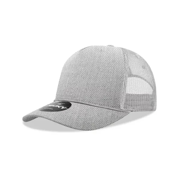 5-panel retro trucker hat with rope, mesh back, pre-curved bill, and... from ASI 72657 Active Life Promo