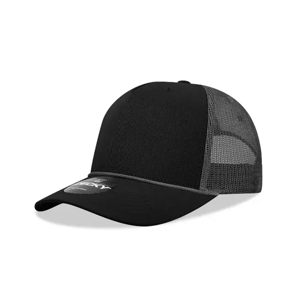 5-panel retro trucker hat with rope, mesh back, pre-curved bill, and... from ASI 72657 Active Life Promo