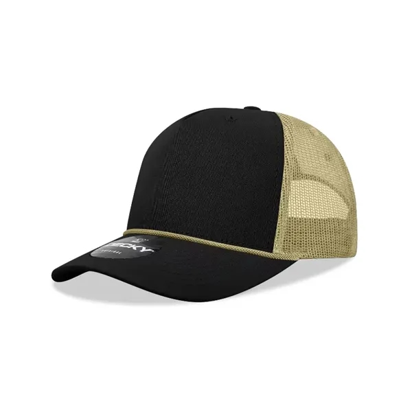 5-panel retro trucker hat with rope, mesh back, pre-curved bill, and... from ASI 72657 Active Life Promo