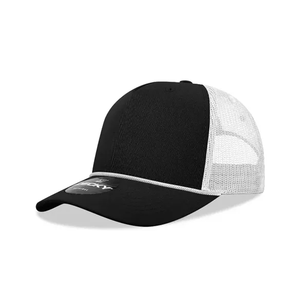5-panel retro trucker hat with rope, mesh back, pre-curved bill, and... from ASI 72657 Active Life Promo