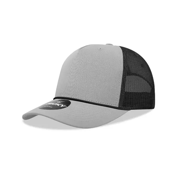 5-panel retro trucker hat with rope, mesh back, pre-curved bill, and... from ASI 72657 Active Life Promo