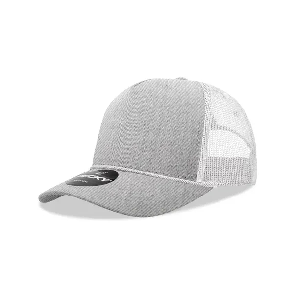 5-panel retro trucker hat with rope, mesh back, pre-curved bill, and... from ASI 72657 Active Life Promo