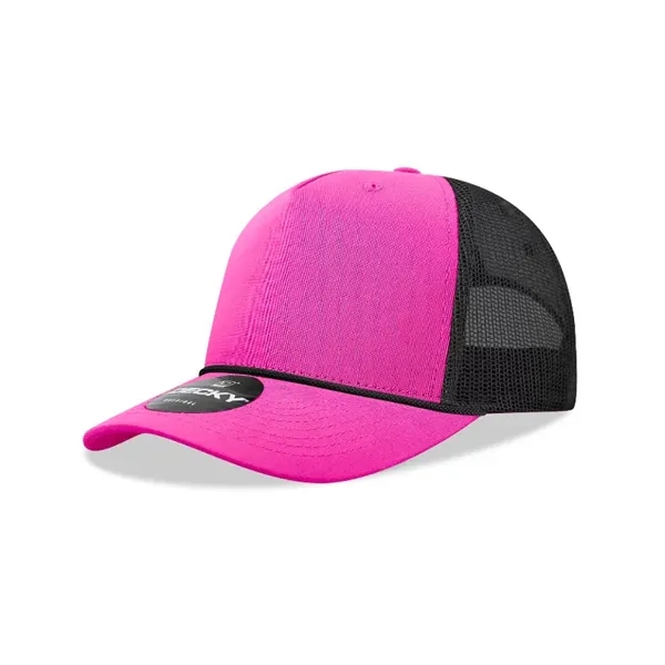 5-panel retro trucker hat with rope, mesh back, pre-curved bill, and... from ASI 72657 Active Life Promo