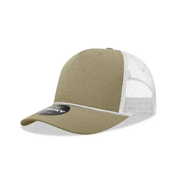 5-panel retro trucker hat with rope, mesh back, pre-curved bill, and... from ASI 72657 Active Life Promo