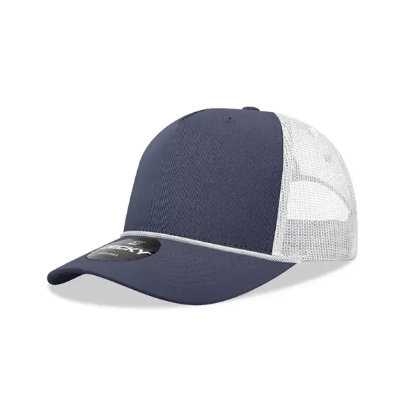 5-panel retro trucker hat with rope, mesh back, pre-curved bill, and... from ASI 72657 Active Life Promo