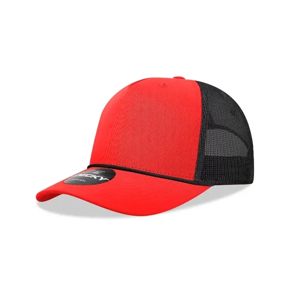 5-panel retro trucker hat with rope, mesh back, pre-curved bill, and... from ASI 72657 Active Life Promo