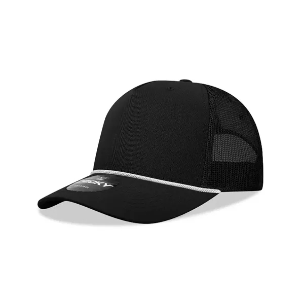 5-panel retro trucker hat with rope, mesh back, pre-curved bill, and... from ASI 72657 Active Life Promo