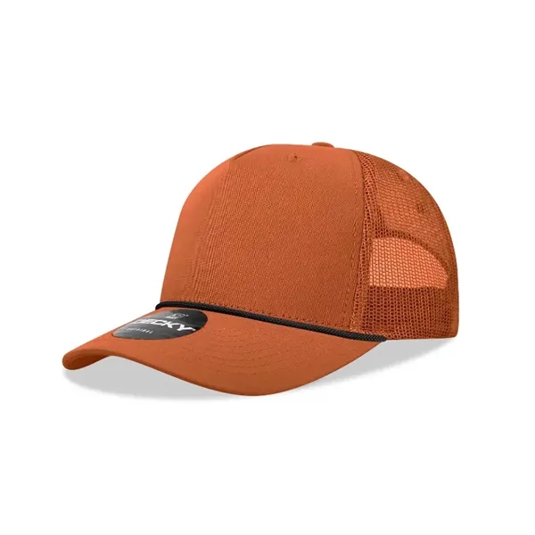 5-panel retro trucker hat with rope, mesh back, pre-curved bill, and... from ASI 72657 Active Life Promo