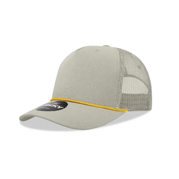 5-panel retro trucker hat with rope, mesh back, pre-curved bill, and... from ASI 72657 Active Life Promo