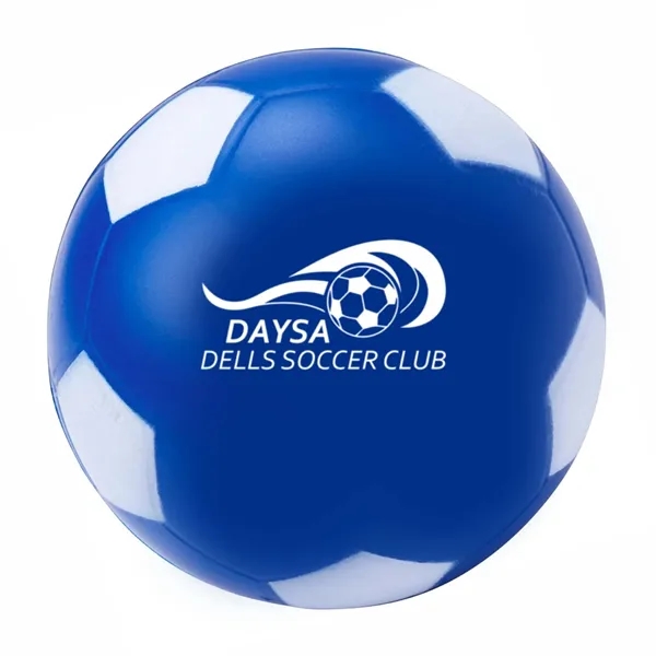 2.5" soccer ball shaped stress reliever.... from ASI 63549 Jornik Manufacturing Corp / Jornik