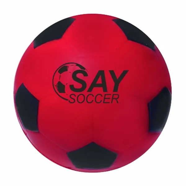2.5" soccer ball shaped stress reliever.... from ASI 63549 Jornik Manufacturing Corp / Jornik