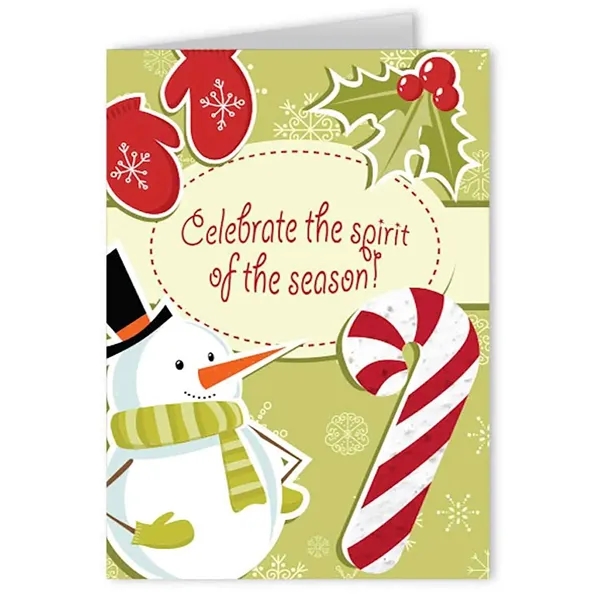 Recycled folding card with holiday seed paper shape.... from ASI 40646 Bloomin Promotions / Bloomin' Promotions™