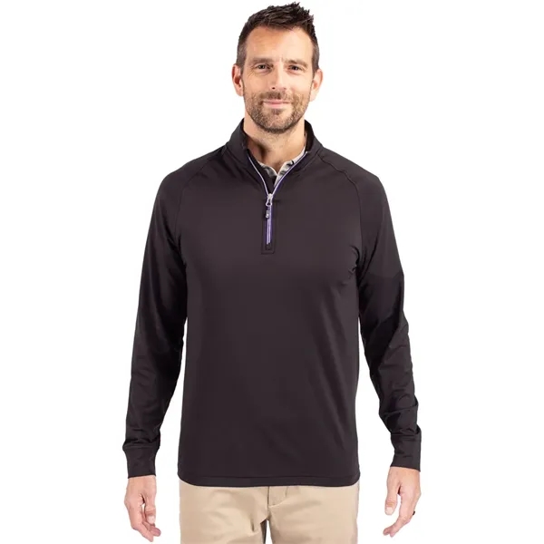 Men's sweatshirt with a quarter-zip, brushed back fleece, raglan sleeves, zipper,... from ASI 47965 Cutter & Buck