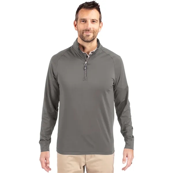 Men's sweatshirt with a quarter-zip, brushed back fleece, raglan sleeves, zipper,... from ASI 47965 Cutter & Buck