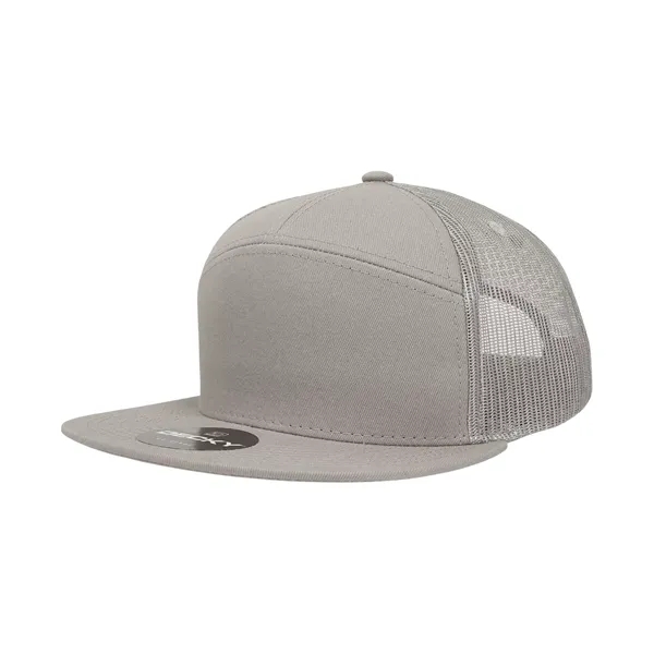 7-panel trucker cap with a flat bill, mesh back, and snapback... from ASI 72657 Active Life Promo