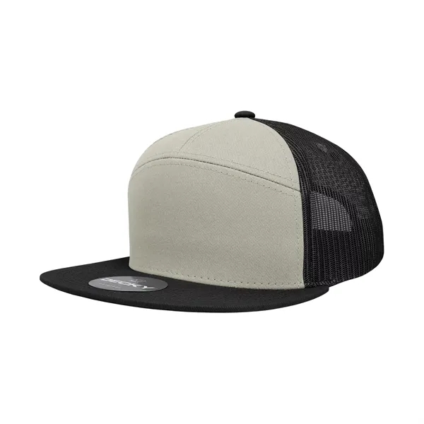 7-panel trucker cap with a flat bill, mesh back, and snapback... from ASI 72657 Active Life Promo