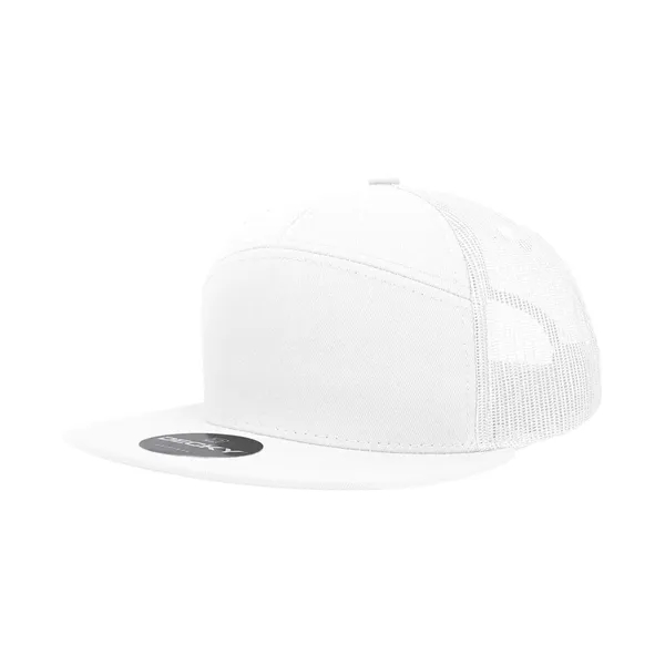 7-panel trucker cap with a flat bill, mesh back, and snapback... from ASI 72657 Active Life Promo